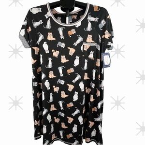 Pillow Talk - ‘Cats - Black’ sleepshirt. SZ: Medium. NWT
